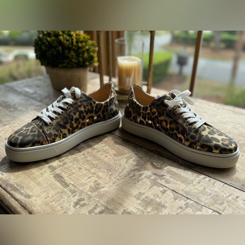 Christian Louboutin Brown and Gold Sneakers